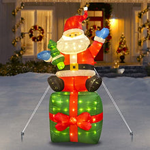 Load image into Gallery viewer, EAMBRITE 6 FT Christmas Inflatable Santa Claus with 180LED Warm White Lights, Blow Up Santa Outdoor Christmas Decorations for Yard, Garden, Lawn, Party