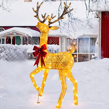 Load image into Gallery viewer, Vanthylit Christmas Lighted Reindeer Outdoor Decoration, Indoor Christmas Pre-lit Reindeer Decor, 5FT Champagne Deer with 100 Warm White Led Lights for Christmas, Xmas, Yard, Garden, Indoor, Outdoor