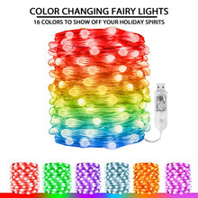 Load image into Gallery viewer, Vanthylit USB Color-Changing Fairy Lights, LED RGB Twinkle Lights with Timer, Multicolor Fairy String Lights for Bedroom