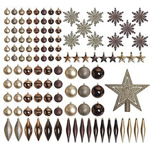 Load image into Gallery viewer, EAMBRITE Christmas Bauble Set Coffee Brown Champagne Christmas Balls with Star Tree Topper for Garland Wreath Christmas Tree Decoration