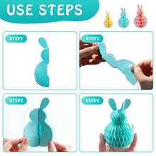 Load image into Gallery viewer, Eambrite 6PCS Easter Hanging Decorations Spring Honeycomb Paper Ball Easter Bunny Decorations, Easter Tree Decorations Hanging Paper Ornaments for Home Party (Pink, Blue, Yellow)