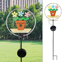 Load image into Gallery viewer, EAMBRITE Garden Solar Flower Pot Pathway Lights Outdoor Metal Led Stake Light Decor Walkway Pathway Yard Lawn