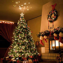 Load image into Gallery viewer, Vanthylit Golden Star Christmas Tree Topper with Built-in Rotating Warm White Star Projector for Christmas Tree Ornament