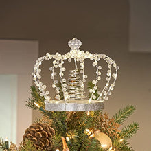 Load image into Gallery viewer, EAMBRITE Christmas Crown Tree Topper Twinkling Jewelled Crown with 60 Warm White LEDs Plug in for Christmas Tree Decorations