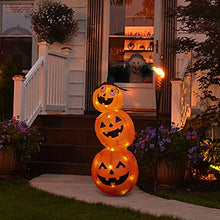 Load image into Gallery viewer, Eambrite Halloween Light up Inflatable Pumpkins with Orange Leds Mains Powered Blow up Halloween Outdoor Decorations Waterproof for Front Door Garden Yard Lawn Party Decor …