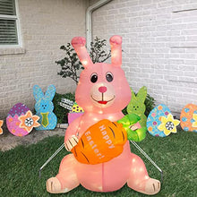 Load image into Gallery viewer, EAMBRITE Easter Decorations 4FT Inflatable Easter Bunny Outdoor Lights Mains Powered Blow up Yard Decorations Waterproof for Front Door Garden Lawn Party Décor