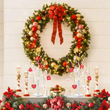 Load image into Gallery viewer, EAMBRITE White Birch Tree 2FT 24LT Christmas Tree Light with Wood Ornament Centerpiece Decor for Home Wedding Party Holiday