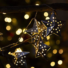 Load image into Gallery viewer, EAMBRITE Metal Star String Lights 10 LED Warm White Fairy Lights Battery Operated Indoor Decoration for Easter Birthday Wedding Window Desk Mantelpiece Party Kids' Room Bedroom