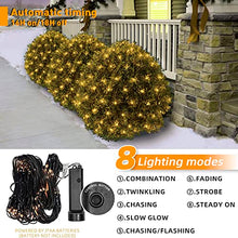 Load image into Gallery viewer, EAMBRITE Christmas Lights 128LT Bush Net Lights Diamond Shape LEDs 8 Modes Timer Waterproof Battery Powered for Yard Bushes Indoor Outdoor Decorations (Warm White)