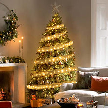 Load image into Gallery viewer, Vanthylit Gold Ribbon Lights Christmas Tree Ribbon Decorations Lights with 19.7FT 120 LED Warm White Fairy Light Drew Drop Decor for Wedding Christmas Tree Decorations