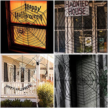 Load image into Gallery viewer, PABIPABI Halloween Giant Spider Web Decoration-9FT Round Fake Spider Elastic Belt Props for Indoor and Outdoor Halloween Decor Party Decoration (Black)