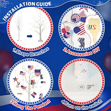 Load image into Gallery viewer, Set of 2 Patriotic Indoor Tree Decorations for 4th of July Home Decor