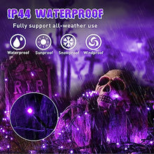 Load image into Gallery viewer, Vanthylit Halloween Lights Outdoor, 82FT 200 LED Halloween String Lights with Music, Waterproof Purple Lights Plug in Motion Sensor for Halloween Decorations