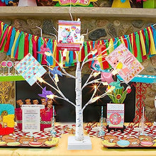 Load image into Gallery viewer, Vanthylit Money Tree Gift Holder, Lighted Tabletop Birch Tree with 12 Clips and 6 Greeting Cards, Photo Decorations for Birthday Wedding Christmas Graduation Gifts(2FT 24 LED Warm White)