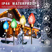 Load image into Gallery viewer, EAMBRITE Christmas Bulb Pathway Lights with 40 LED, Jumbo C9 Pathway Makers Stake Lights, Christmas Stake Lights for Outdoor Patio Yards Driveway Decorations