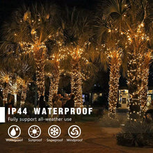 Load image into Gallery viewer, EAMBRITE Christmas Lights Outdoor 82Ft 200LT Christmas Lights with Cheerful Music Infrared Motion Sensor Controller for Indoor Outdoor Christmas Tree Party Patio Garden Decorations (Warm White)