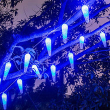 Load image into Gallery viewer, PEIDUO Multicolor Raindrop Lights 20 Tube Plug Powered Icicle Falling Lights Shooting Star Lights for Garden Outdoor Patio Holiday Wedding Party Mall Decoration String Lights