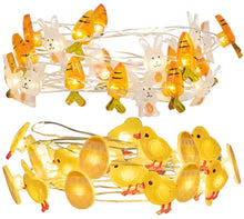 Load image into Gallery viewer, Vanthylit Set of 2 Easter Lights 3M 30 LED Easter Egg Chicken Bunny and Carrot Fairy Lights Battery Operated Decorative Lights for Bedroom Home Party Table Easter Decorations (Warm White)