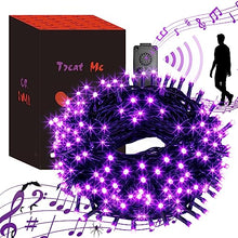 Load image into Gallery viewer, Vanthylit Halloween Lights Outdoor, 82FT 200 LED Halloween String Lights with Music, Waterproof Purple Lights Plug in Motion Sensor for Halloween Decorations