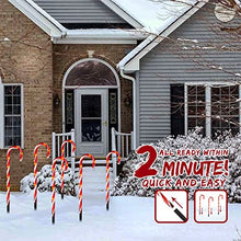 Load image into Gallery viewer, PEIDUO Candy Cane Lights 17.25” Set of 8 Path Light Replacement Stakes with 64 Warm White Lights and 8 Modes for Christmas Outdoor Decorations Yard and Xmas Pathway Lawn Driveway Decor