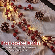 Load image into Gallery viewer, EAMBRITE Lighted Artificial Vine Red Berry Holiday Garland 6FT 88 LED Christmas Garland with Timer Battery Operated for Indoor Outdoor Use