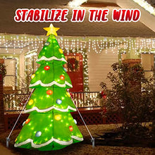 Load image into Gallery viewer, PEIDUO 7Ft Inflatable Christmas Yard Decorations, Christmas Inflatables Outdoor Decorations Waterproof, Inflatable Christmas Tree with Stakes Ropes