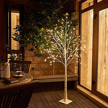 Load image into Gallery viewer, EAMBRITE 6FT White Christmas Tree Lights Pre-Lit Birch Twig Tree with 288 Warm White LEDs Mains Powered Tree Decorations Waterproof for Christmas Home Party Wedding