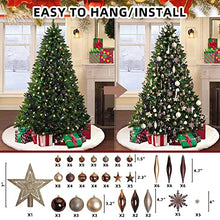 Load image into Gallery viewer, PEIDUO Christmas Ball Ornaments for Christmas Trees, 119 CT Shatterproof Christmas Tree Decorations, Gold Christmas Ornaments Set for Xmas, Holiday, Wreath and Party Decorations