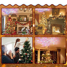 Load image into Gallery viewer, Vanthylit Gold Star Christmas Tree Topper Projector Tree Top Star with Kaleidoscope Effect Christmas Tree Decoration