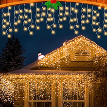 Load image into Gallery viewer, Vanthylit Icicle Lights Outdoor with 320LT Warm White LED Icicle Lights with 8 Modes for Christmas Decorations Outdoor Indoor