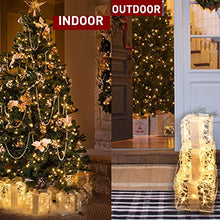Load image into Gallery viewer, EAMBRITE Set of 3 48LT Lighted Boxes with Bows Present Boxes for Party Yard Home Holiday Outdoor Decorations (White and Silver)