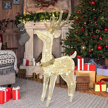 Load image into Gallery viewer, PEIDUO Garden Decor Lighted Reindeer with 70 Warm White Light, Patio Decor Light up Deer Decorations for Home Lawn Yard Garden Indoor Outdoor Decor Adapter Plug in