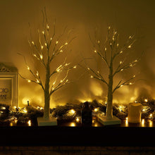 Load image into Gallery viewer, EAMBRITE Ostereibaum mit Lichtern, batteriebetriebener weißer LED Baum mit Oster Dekorationen, Tisch dekor Baum für Zuhause und Party (60 cm / 24 warmweiße Lichter)