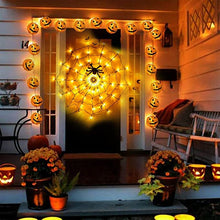 Load image into Gallery viewer, EAMBRITE Halloween Spider Web Lights with Plush Spider Spooky Indoor Decorations Light up Fake Spiderweb Decor Prop for Window Kids Party Haunted House (3FT/100CM)