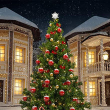 Load image into Gallery viewer, EAMBRITE Christmas Snowflake Treetop Lighted Four Layers Tree Topper with White Glitter for Christmas Tree Decoration