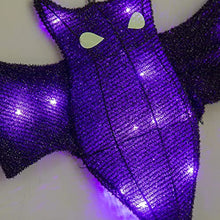 Load image into Gallery viewer, Vanthylit Halloween Decoration, Hanging Bat Glittered with 30LED Purple Lights for Indoor and Outdoor Use Spooky Bat Light for Halloween Party Patio Yard Porch Wall