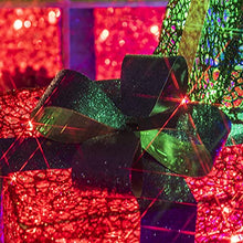 Load image into Gallery viewer, EAMBRITE 3PK Light up Boxes Multi-Colour LED Gift Box with Lights Plug in for Outdoor Christmas Decorations Gifts for Girls Kids Beloved