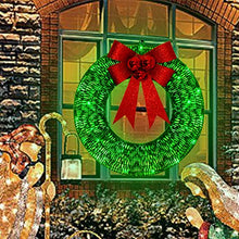 Load image into Gallery viewer, Vanthylit Christmas Decorations, Lighted Christmas Wreath, 40LT Battery Operated Green LED Lights 18.5” Wreath Frame Covered with Green Glittering Sequins for Christmas Home Wall Door Decoration