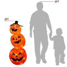 Load image into Gallery viewer, EAMBRITE 4FT Halloween Inflatable Pumpkin with 52LT Orange LED Lights Outdoor Blow Up Decoration for Halloween Party, Yard, Garden, Lawn