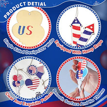 Load image into Gallery viewer, 4th of July Ornaments for Tree, Vanthylit 24pcs Wooden Independence Day Decorations, Hanging Memorial Day Ornaments for Home Table Tiered Tray Party Favor