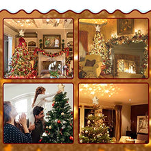Load image into Gallery viewer, Vanthylit Gold Star Christmas Tree Topper with Built-in Rotating Warm White Star Projector for Christmas Tree Decorations