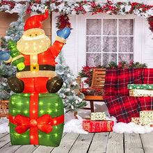 Load image into Gallery viewer, EAMBRITE 6 FT Christmas Inflatable Santa Claus with 180LED Warm White Lights, Blow Up Santa Outdoor Christmas Decorations for Yard, Garden, Lawn, Party