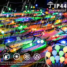 Load image into Gallery viewer, PABIPABI Cluster String Lights 200LT Connectable 29.25FT 9 Modes Christmas Firecracker Fairy Lights Fuzzy Ball Waterproof Indoor & Outdoor for Window Fence Garden Wedding Party Plug in (Multicolor)