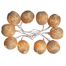 Load image into Gallery viewer, Eambrite Rattan Ball Fairy Lights 10 Warm White LEDs Battery Operated Lantern String Lights Battery Operated Indoor Fairy Lights - 1.65m - Clear Cable