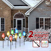 Load image into Gallery viewer, PEIDUO 4PK Christmas Bulb Pathway Lights with 40 LED Bulbs Decoration for Holiday Christmas Stake Lights on Outdoor Patio Yards Driveways Pathways