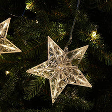 Load image into Gallery viewer, Eambrite Star Curtain String Lights with Twinkle Lights Warm White Window Fairy Lights with Waterproof Transformer Christmas Star Decoration Lights for Indoor and Outdoor Decoration