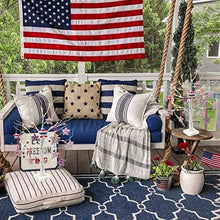 Load image into Gallery viewer, Vanthylit 4th of July Decorations Birch Tree Pack of 2 24 Pieces Independence Day Fabric Star Hanging Ornaments, Battery Powered Timer 24LED Warm White Lights for Patriotic Decor Home Party Decor