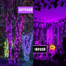Load image into Gallery viewer, EAMBRITE Halloween Decorations 200 LED Halloween String Lights with Spooky Music Motion Sensor Controller Twinkle Waterproof Purple Lights Plug in for Indoor Outdoor Tree Party Yard Christmas Decor