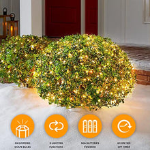 Load image into Gallery viewer, EAMBRITE Christmas Lights 128LT Bush Net Lights Diamond Shape LEDs 8 Modes Timer Waterproof Battery Powered for Yard Bushes Indoor Outdoor Decorations (Warm White)
