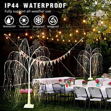 Load image into Gallery viewer, EAMBRITE 4FT Lighted Willow Tree, Weeping Willow Artificial Tree with 180 Twinkle Fairy Lights, White Christmas Tree for Home Office Holiday Party Indoor Outdoor Decoration